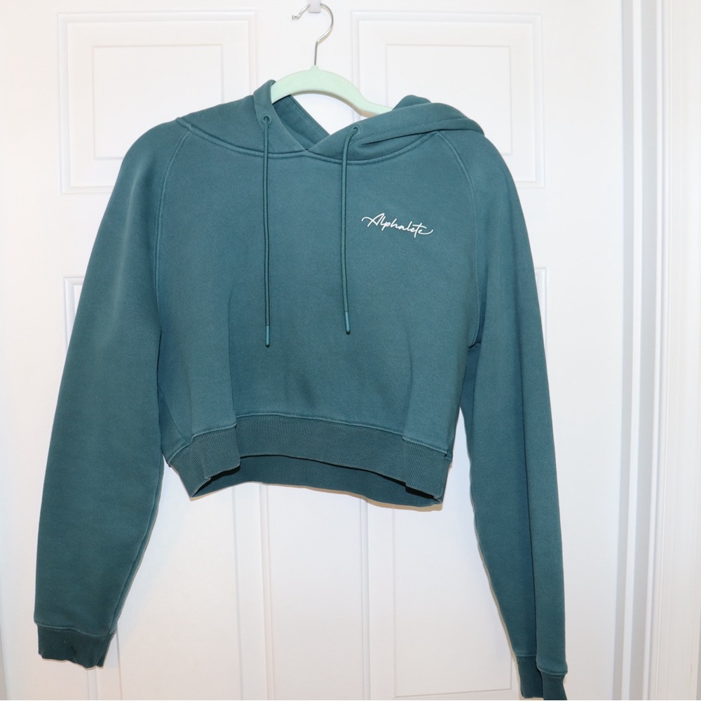 Alphalete Women's Teal Cropped Hoodie